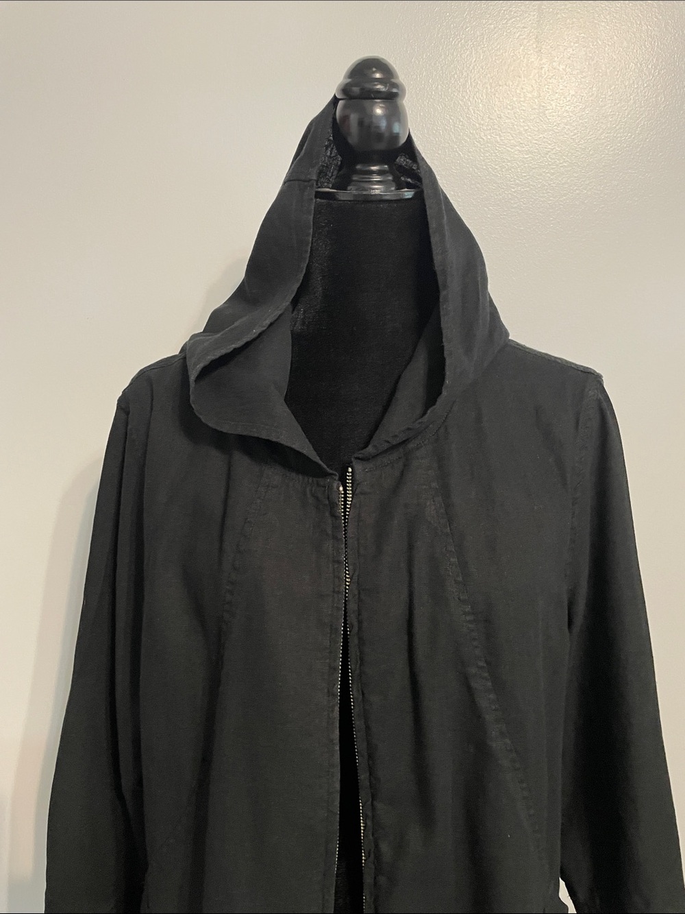 Coldwater Creek Black Hooded Zip-Front Women's Jacket - Picture 3 of 9